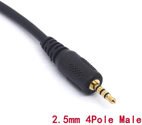 PIIHUSW 2.5mm Male to 3.5mm Female Cable Headphone Audio Converter 4 Poles Stereo Adapter(20cm)