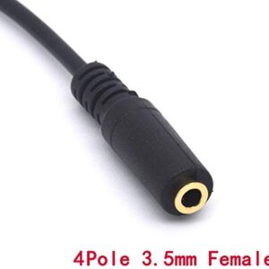 PIIHUSW 2.5mm Male to 3.5mm Female Cable Headphone Audio Converter 4 Poles Stereo Adapter(20cm)