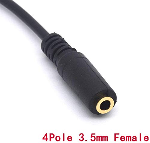 PIIHUSW 2.5mm Male to 3.5mm Female Cable Headphone Audio Converter 4 Poles Stereo Adapter(20cm)