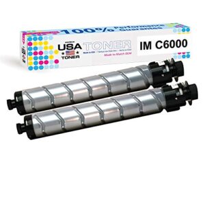 made in usa toner compatible replacement for ricoh im c4500 im c5500 im c6000 842279- (black, 2 pack)