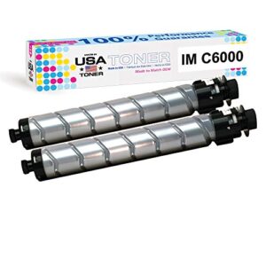 MADE IN USA TONER Compatible Replacement for Ricoh IM C4500 IM C5500 IM C6000 842279- (Black, 2 Pack)