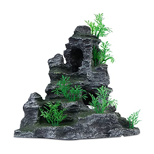 Mairuker Aquarium Mountain View Rock Landscaping Decorations, Fish Tank Thematic Ornaments [Large Sizes]