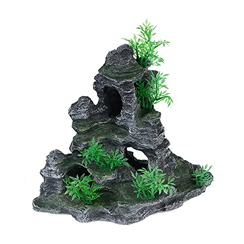 Mairuker Aquarium Mountain View Rock Landscaping Decorations, Fish Tank Thematic Ornaments [Large Sizes]