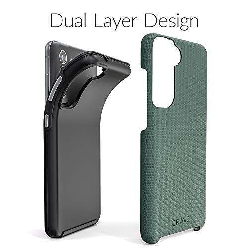Crave Dual Guard for Samsung Galaxy S21 FE Case, Shockproof Protection Dual Layer Case for Samsung Galaxy S21 FE, S21 FE 5G - Forest Green