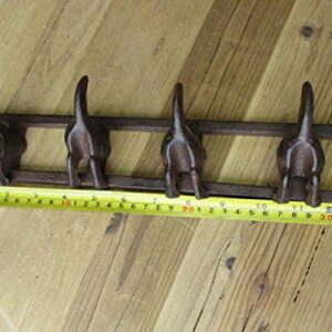 4 Cast Iron Dog Tail Hooks On Rack