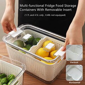 N 3 PACK Produce Saver Storage Containers, Vegetable Storage Containers Fruit and Salad Partitioned Food Storage Container with Vents Stay Fresh Containers for Refrigerator