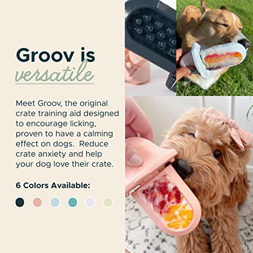 Diggs Groov Dog Training Toy I Puppy Training Aid I Crate Training Aids for Puppies I Attaches to Crate I Reduces Anxiety I Dog Treat Dispenser I Dog Kennel Toys I Blush