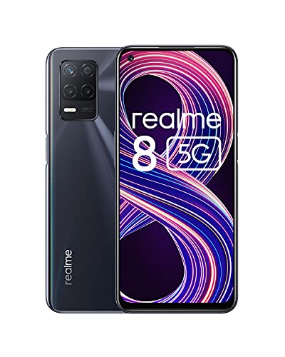 Realme 8 5G Dual SIM 128GB ROM + 6GB RAM (GSM Only | No CDMA) Factory Unlocked 5G/LTE Smartphone (Supersonic Black)-International Version