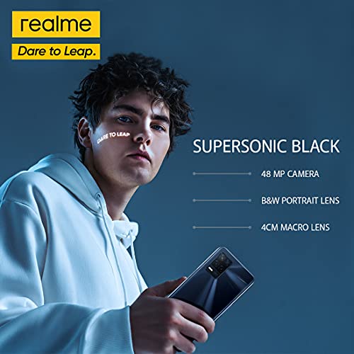 Realme 8 5G Dual SIM 128GB ROM + 6GB RAM (GSM Only | No CDMA) Factory Unlocked 5G/LTE Smartphone (Supersonic Black)-International Version