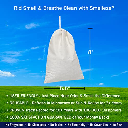 SMELLEZE Reusable Gym Bag Odor Remover Deodorizer Pouch: Gets Stink Out From Any Bag Without Scents