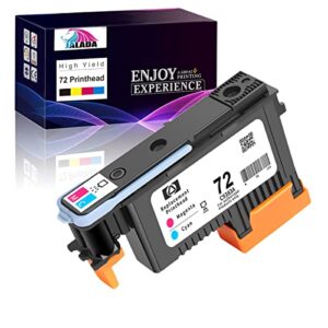 jalada remanufactured hp72 printhead c9383a with new updated chips replacement for hp designjet t610 t620 t770 t790 t1100 t1120 1200 t1300 t2300 printers (magenta/cyan)