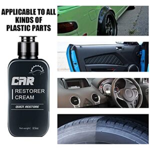 100ml Auto Leather&Plastic Refurbishment Paste, Washable Refresh Aging Plastic and Leather Surface, Car Restorer Cream with Sponge Quick Restore