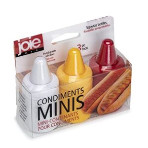 Joie Condiment Mini Squeeze Bottles with Nozzle Caps, Non-Stick Silicone, Set of 3