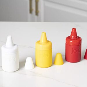 Joie Condiment Mini Squeeze Bottles with Nozzle Caps, Non-Stick Silicone, Set of 3