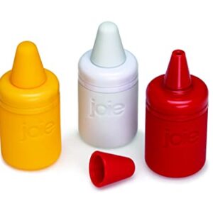 Joie Condiment Mini Squeeze Bottles with Nozzle Caps, Non-Stick Silicone, Set of 3