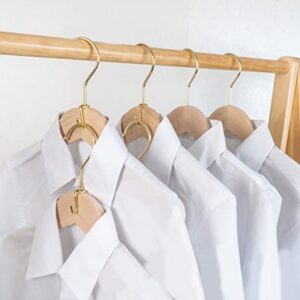 Koobay Metal Clothes Hanger, 36 Pack Connector Hooks Stable Hanger Gold Metal Outfit Hangers Extender Clips Organizer Strong Mini Cascading Hanger Hooks