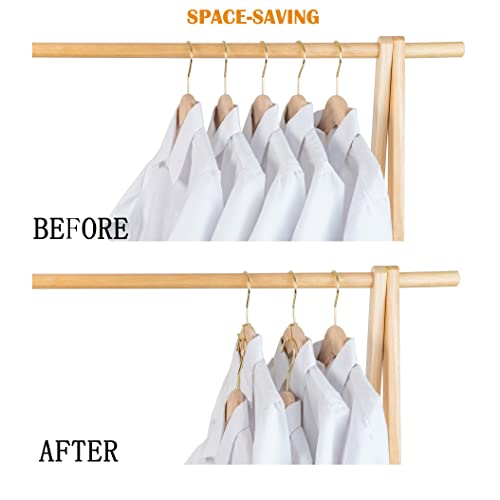 Koobay Metal Clothes Hanger, 36 Pack Connector Hooks Stable Hanger Gold Metal Outfit Hangers Extender Clips Organizer Strong Mini Cascading Hanger Hooks