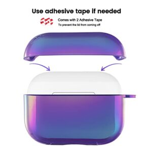 Airpods Pro Case, Iridescent Cute Upgraded Airpods pro Cover for Women with Keychain Compatible with Airpods pro (Purple)