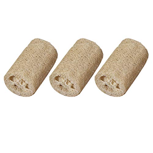 balacoo 3Pcs Chinchilla Toys Rabbit Hamster Chew Toys Guinea Pig Gerbil Rat Hamster Chew Toys Teeth Care Molar Toy Loofah