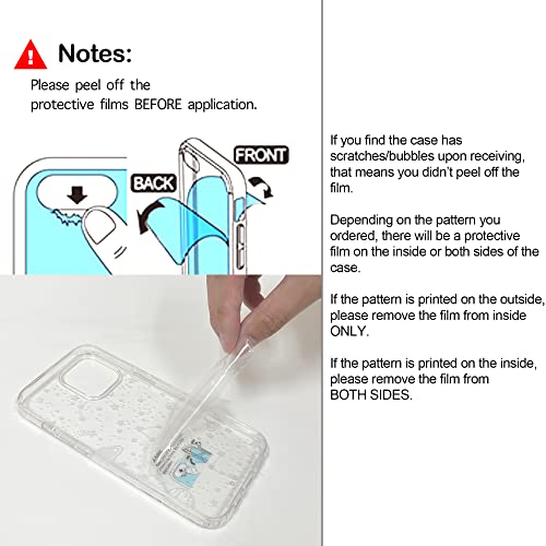 RANZ iPhone 12 Case, iPhone 12 Pro Case, Anti-Scratch Shockproof Series Clear Acrylic + TPU Bumper Protective Case for iPhone 12 / iPhone 12 Pro (6.1 inch) [2020 Released] - White Flower