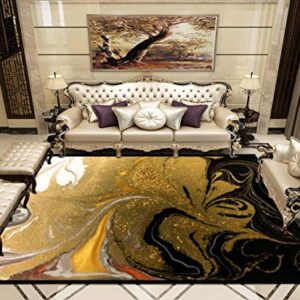 Gold marbling Texture Design Golden Marble Pattern Fluid Art Rugs Soft Non-Slip Indoor Outdoor Living Room Bedroom Kids Room Modern Home Decor Carpet Mat Yoga Mat Runner Rugs Doormat