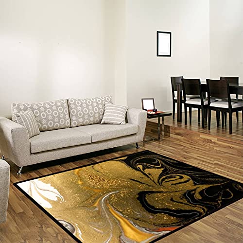 Gold marbling Texture Design Golden Marble Pattern Fluid Art Rugs Soft Non-Slip Indoor Outdoor Living Room Bedroom Kids Room Modern Home Decor Carpet Mat Yoga Mat Runner Rugs Doormat