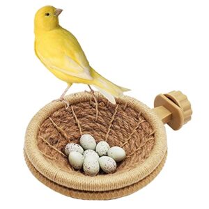 FOIBURELY Bird Breeding Nest Canary Finch Parrot Weave Hemp Rope Nest（4.4inches）