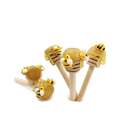 5 PCS Honey Dipper with Faux Honey Mini Bee Tiered Tray Decor Spring Summer Farmhouse Kitchen Display