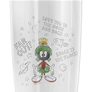 Logovision Looney Tunes Marvin The Martian Moon & Back Stainless Steel 20 oz Travel Tumbler, Vacuum Insulated & Double Wall with Leakproof Sliding Lid | Great for Coffee/Hot Drinks and Cold Beverages