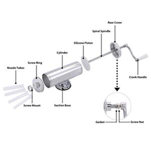 5 LBS Aluminum Horizontal Sausage Stuffer Machine, Manual Sausage Maker Kit With Suction Base & 4 Filling Nozzles For Homemade1