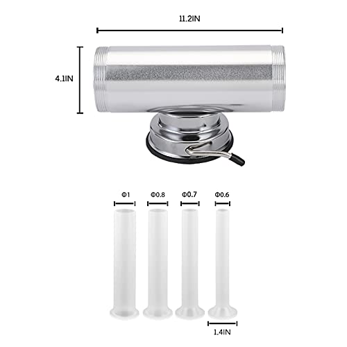 5 LBS Aluminum Horizontal Sausage Stuffer Machine, Manual Sausage Maker Kit With Suction Base & 4 Filling Nozzles For Homemade1