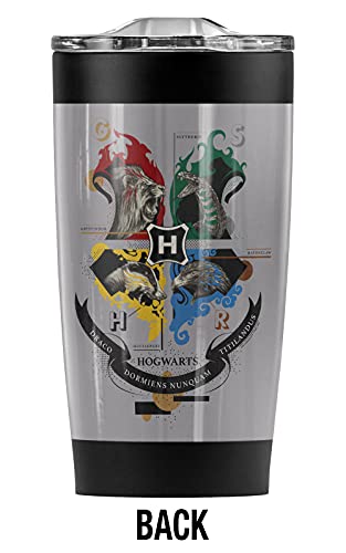 Harry Potter Hogwarts Magicial Mischief Crest Stainless Steel Tumbler 20 oz Coffee Travel Mug/Cup, Vacuum Insulated & Double Wall with Leakproof Sliding Lid | Great for Hot Drinks and Cold Beverages