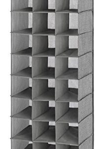 Whitmor Over The Door Shoe Shelves - 26 Sections - Crosshatch Gray & Hanging Shoe Shelves Closet Organizer, Crosshatch Gray, 30 Section