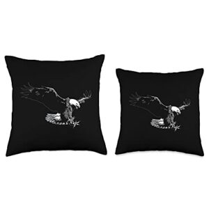 Flying Eagle Eagle Lover Funny Throw Pillow, 16x16, Multicolor