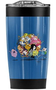 logovision adventure time blue glob ball stainless steel tumbler 20 oz coffee travel mug/cup, vacuum insulated & double wall with leakproof sliding lid | great for hot drinks and cold beverages