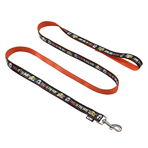 Star Wars The Mandalorian This is The Way 4 Foot Dog Leash, 48 Inches | Orange 4 Ft Dog Leash Easily Attaches to Any Dog Collar or Harness | Star Wars Mandalorian Nylon Dog Leash 4 Feet for All Dogs