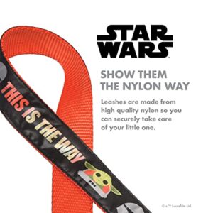 Star Wars The Mandalorian This is The Way 4 Foot Dog Leash, 48 Inches | Orange 4 Ft Dog Leash Easily Attaches to Any Dog Collar or Harness | Star Wars Mandalorian Nylon Dog Leash 4 Feet for All Dogs