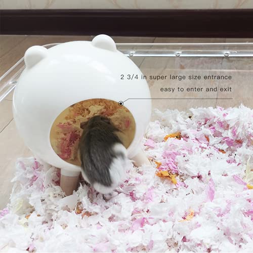 Marchul Hamster Hideout, House Habitats Decor for Dwarf Hamster Syrian Hamsters Gerbils(White)