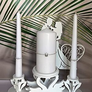 Magik Life Unity Candle Set for Wedding - Wedding Accessories for Reception and Ceremony - Candle Sets - 6 Inch Pillar and 2 10 Inch Tapers - Decorative Pillars White