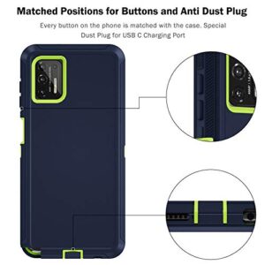 Jiunai for Moto G Stylus 2021 Case, 3-Piece Heavy Duty Shockproof Tough Hybrid Dual Layer Rubber Drop Protection Armor Soft Bumper Rugged Matte Phone Cover Case compatible with Moto G Stylus 2021 Blue