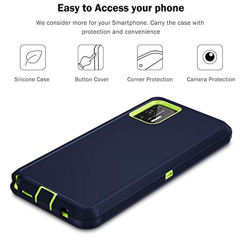 Jiunai for Moto G Stylus 2021 Case, 3-Piece Heavy Duty Shockproof Tough Hybrid Dual Layer Rubber Drop Protection Armor Soft Bumper Rugged Matte Phone Cover Case compatible with Moto G Stylus 2021 Blue