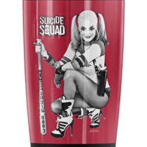 Logovision Suicide Squad Quinn Kneel Stainless Steel Tumbler 20 oz Coffee Travel Mug/Cup, Vacuum Insulated & Double Wall with Leakproof Sliding Lid | Great for Hot Drinks and Cold Beverages