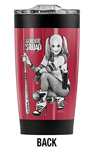 Logovision Suicide Squad Quinn Kneel Stainless Steel Tumbler 20 oz Coffee Travel Mug/Cup, Vacuum Insulated & Double Wall with Leakproof Sliding Lid | Great for Hot Drinks and Cold Beverages