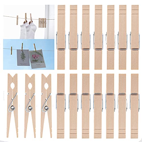 Clothes Pins Wood for Hanging Clothes,3.5 Inch【100pcs】 Heavy Duty Wooden Clothespins,Clothes Pins for Craft,Wooden Clips for Pictures. | Rust Resistant