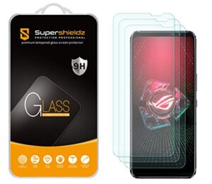 (3 pack) supershieldz designed for asus rog phone 6/6 pro / 5 / 5s / 5 pro / 5s pro / 5 ultimate tempered glass screen protector, anti scratch, bubble free