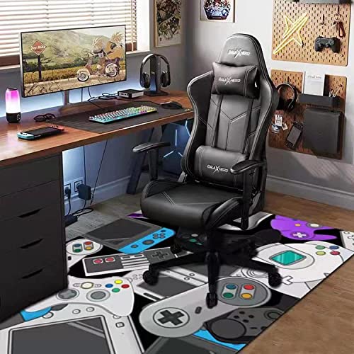 Home Area Gamer Rugs with Game Controller Design,Non Slip Floor Mats for Kids,Velvet Carpet for Decor Living Bed Playrooms Black 120X160CM (120x160cm)