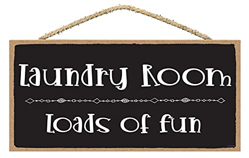 Laundry Room Loads of Fun Sign - Laundry Signs for Laundry Room Decor - Funny Laundry Room Signs - Laundry Room Signs Wall Decor