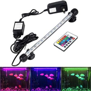 GreenSun LED Aquarium Light, Fish Tank Light with Remote Control, IP68 Submersible Waterproof Strip Bar Light,RGB Color Changing, 3.8 Watts 11inch/28cm