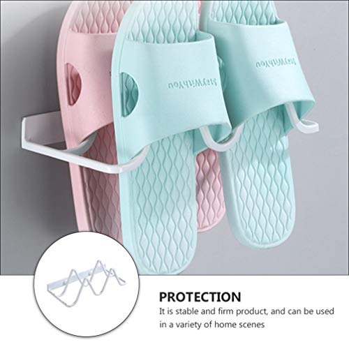 DOITOOL Wall Mounted Shoe Rack Slipper Organizer Shoes Holder Slippers Rack Shelf for Door Bathroom Showeroom Shoe Storage