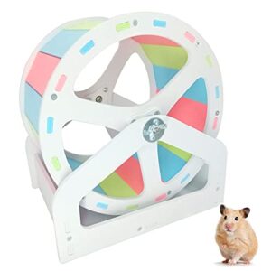 hamster wheel, silent hamster fitness running wheel, hamster cage supplies, small pet bracket running wheel, wooden running wheel toys (colour)
